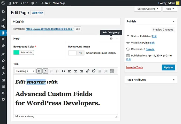 ACF Pro screenshot