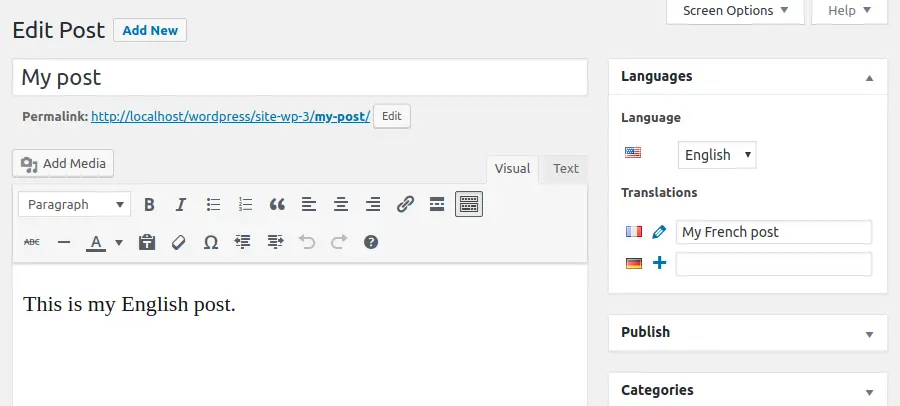Polylang screenshot